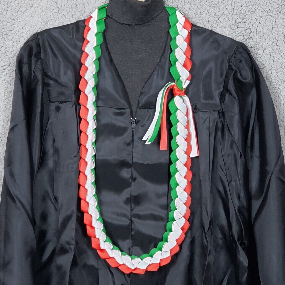 Graduation Ribbon Lei Red White Green Mexico Italy (or Choose 2 to 3 Colors)